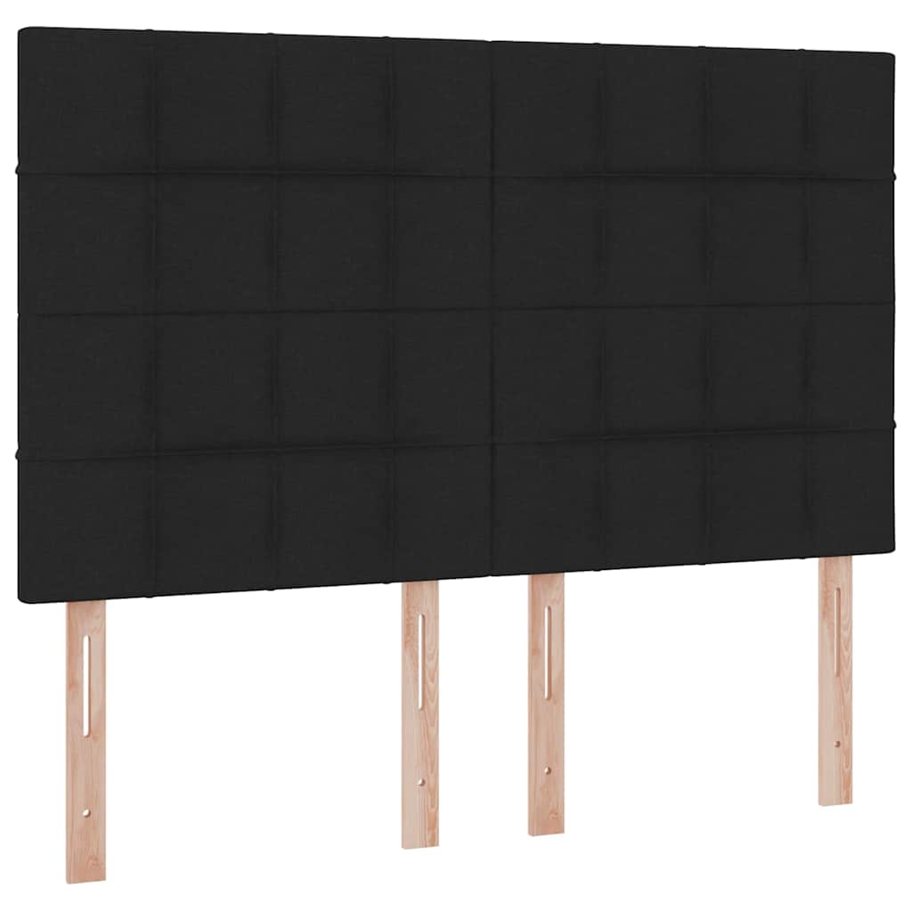 Letto con contenitore LED e materasso Nero 140 x 200 cm Tessuto | homemem39