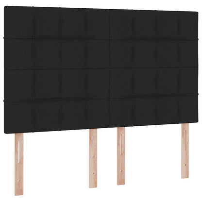 Letto con contenitore LED e materasso Nero 140 x 200 cm Tessuto | homemem39
