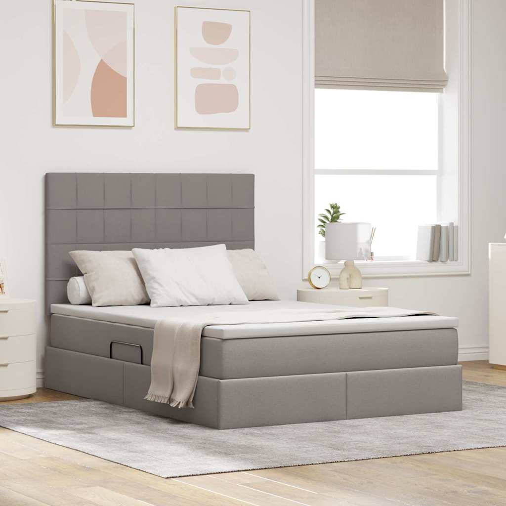 Letto con contenitore LED e materasso Tortora 140 x 200 cm | homemem39
