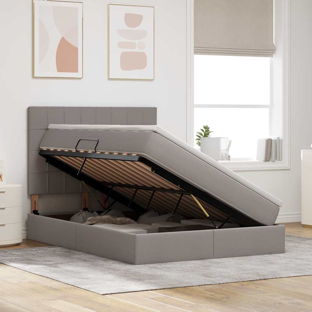 Letto con contenitore LED e materasso Tortora 140 x 200 cm | homemem39
