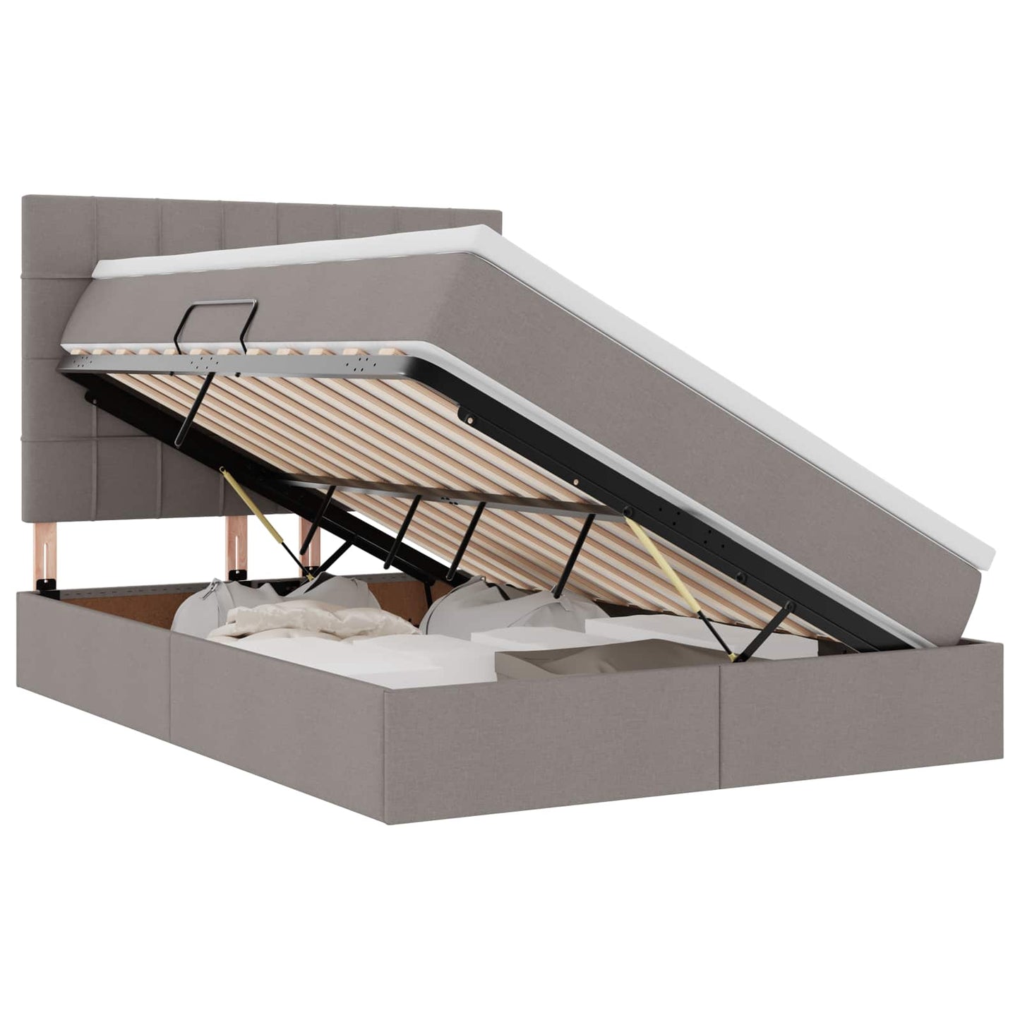 Letto con contenitore LED e materasso Tortora 140 x 200 cm | homemem39