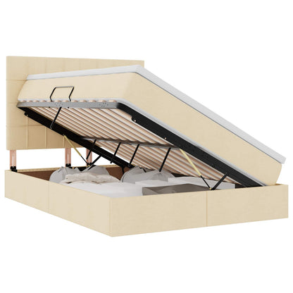 Letto con contenitore LED e materasso Crema 140 x 200 cm | homemem39