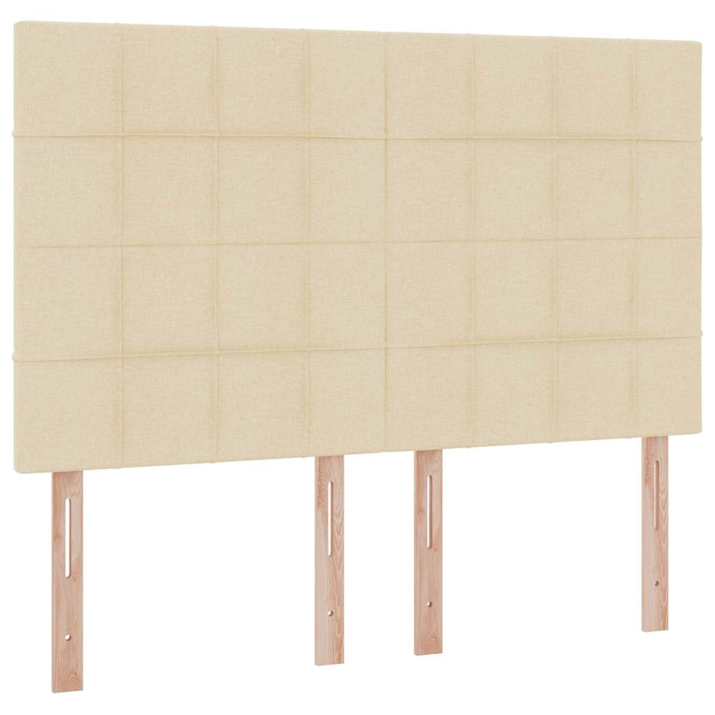 Letto con luci a strisce a LED Crema 140 x 200 cm Tessuto