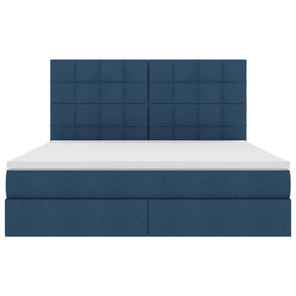 Letto con contenitore LED e materasso Blu 160 x 200 cm Tessuto | homemem39