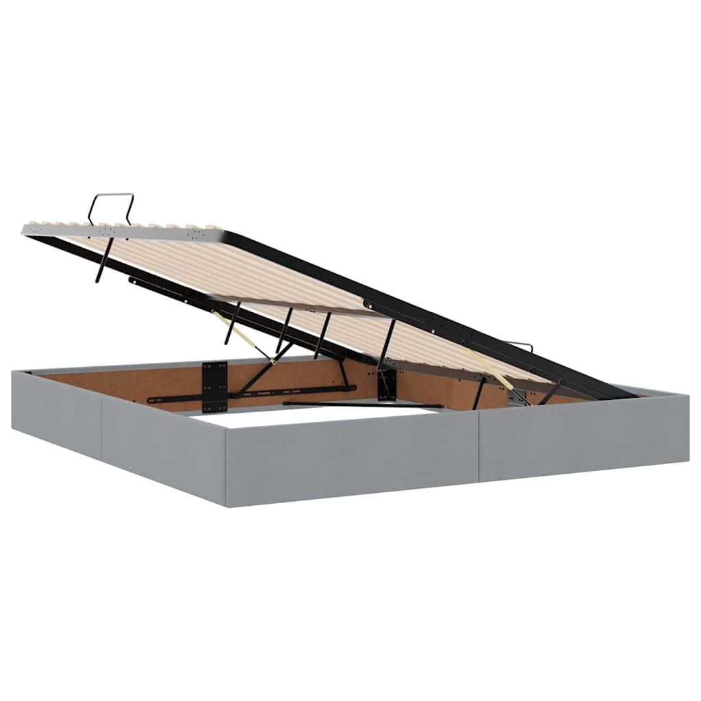 Letto con testiera Grigio chiaro 180 x 200 cm Tessuto