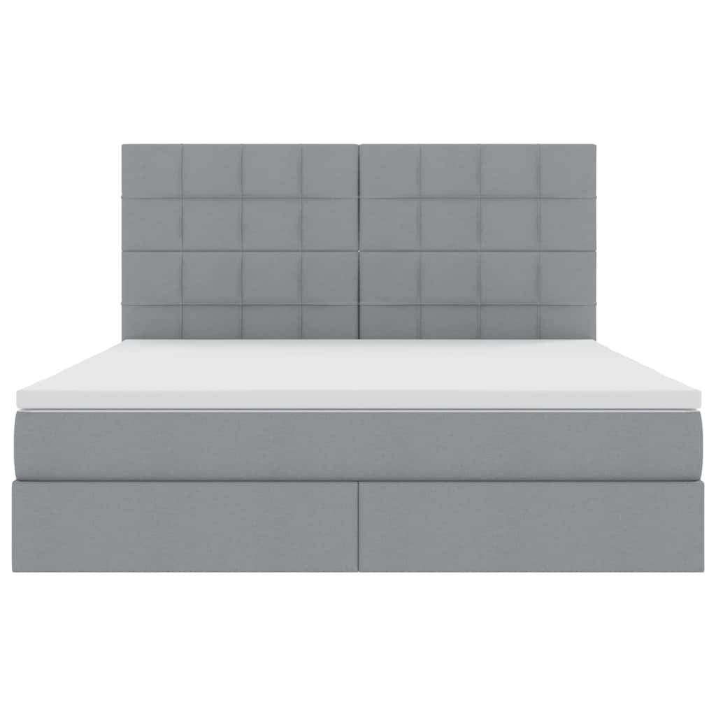 Letto con testiera Grigio chiaro 180 x 200 cm Tessuto
