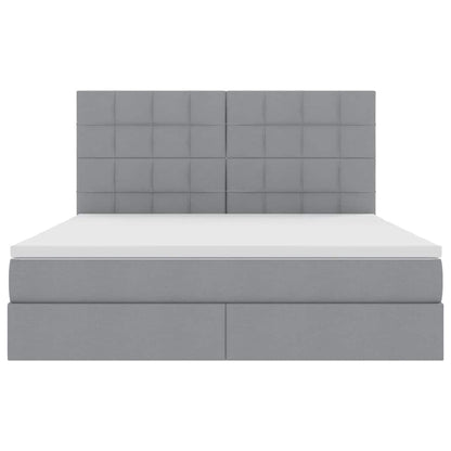 Letto con testiera Grigio chiaro 180 x 200 cm Tessuto