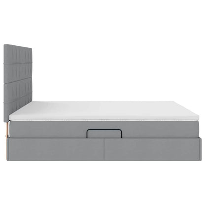 Letto con testiera Grigio chiaro 180 x 200 cm Tessuto