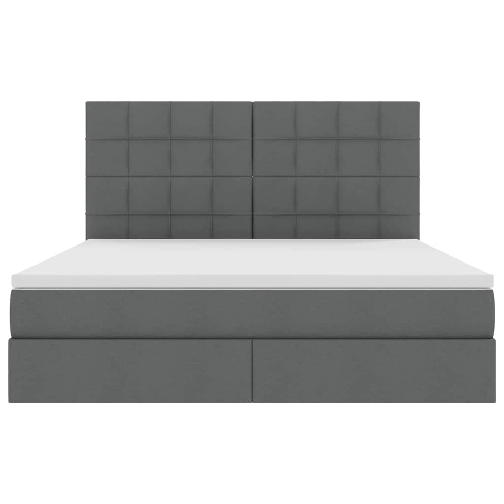Letto con testiera Grigio scuro 180 x 200 cm Tessuto