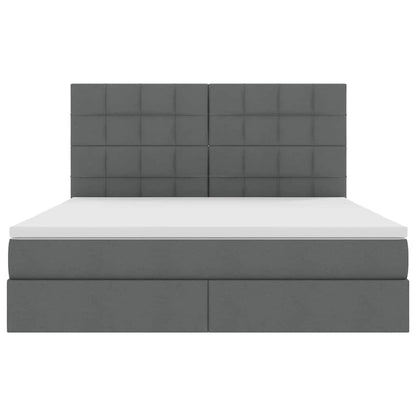 Letto con testiera Grigio scuro 180 x 200 cm Tessuto