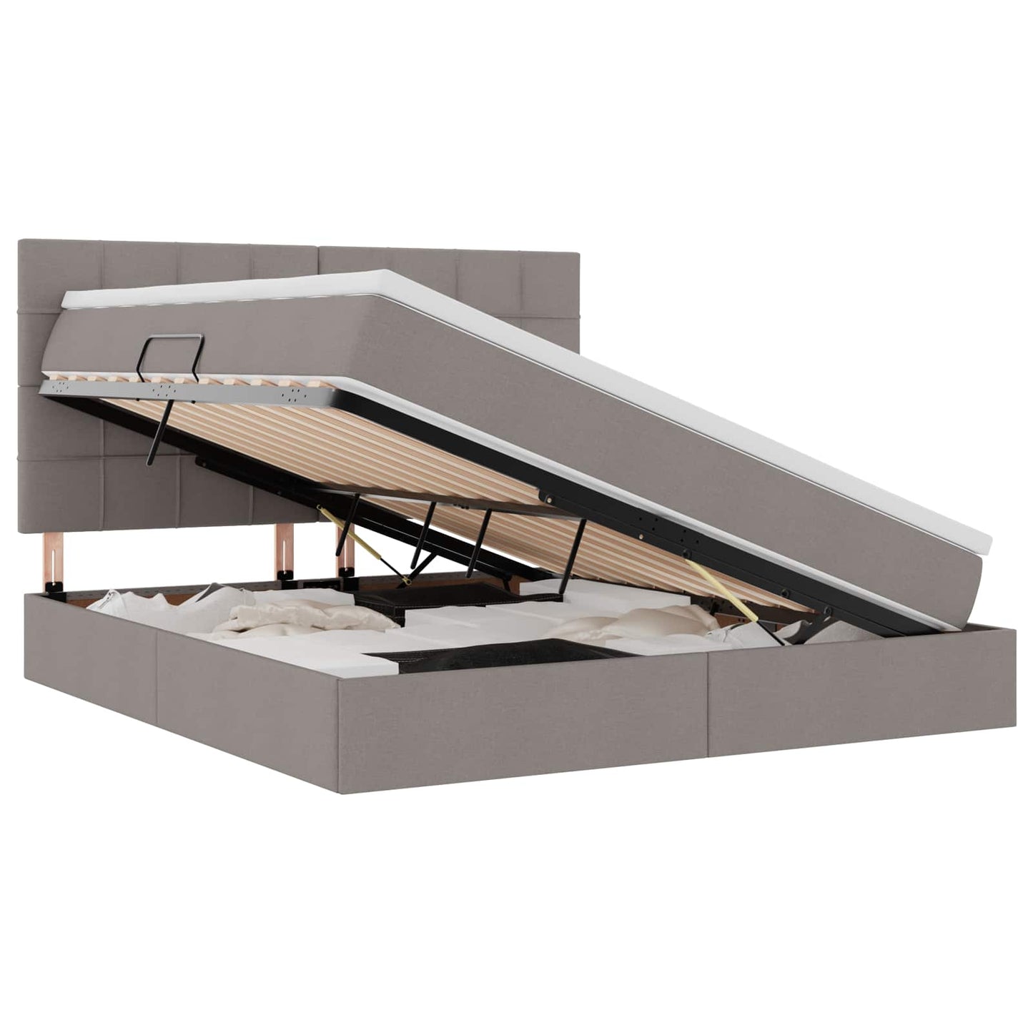 Letto con contenitore LED e materasso Tortora 180 x 200 cm | homemem39