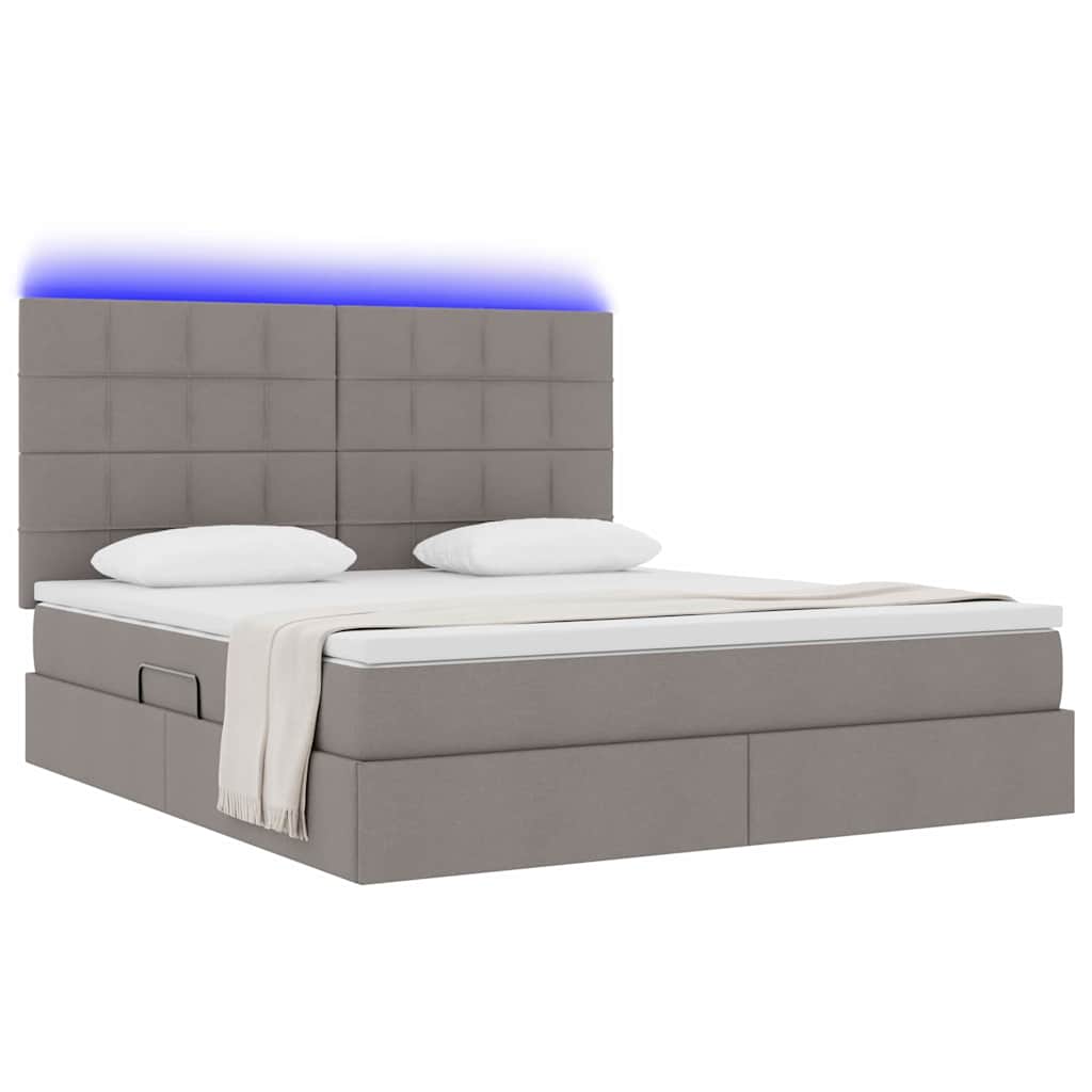 Letto con luci a strisce a LED Talpa 180 x 200 cm Tessuto