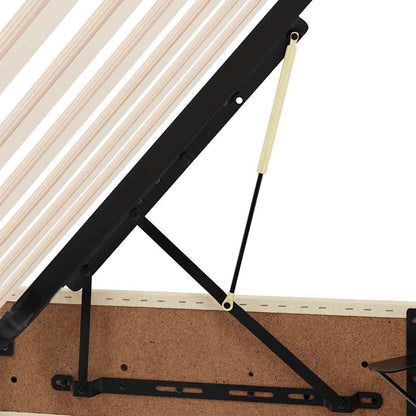 Letto con luci a strisce a LED Crema 180 x 200 cm Tessuto