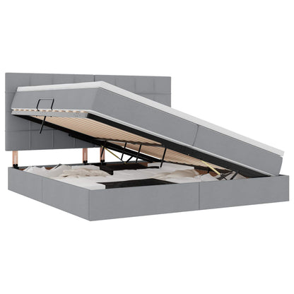 Letto con contenitore LED e materasso Grigio Chiaro | homemem39