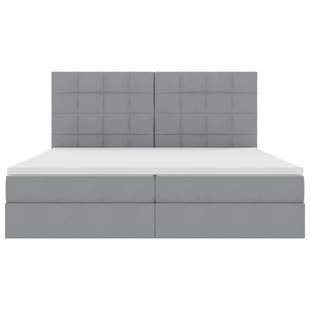 Letto con testiera Grigio chiaro 200 x 200 cm Tessuto