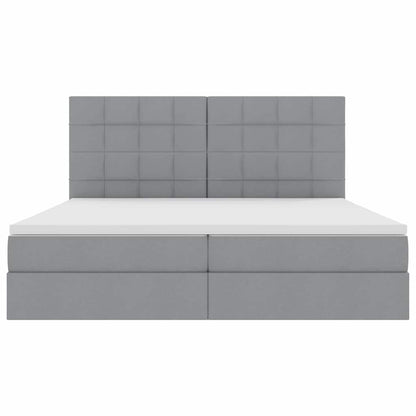 Letto con testiera Grigio chiaro 200 x 200 cm Tessuto
