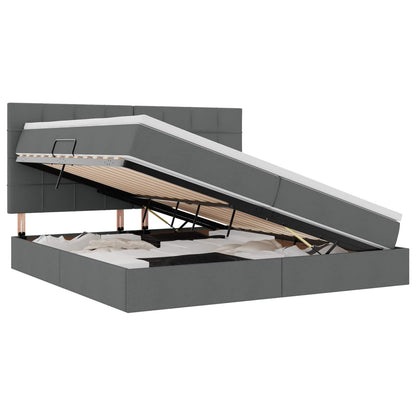Letto con contenitore LED e materasso Grigio Scuro 200 x 200 cm | homemem39