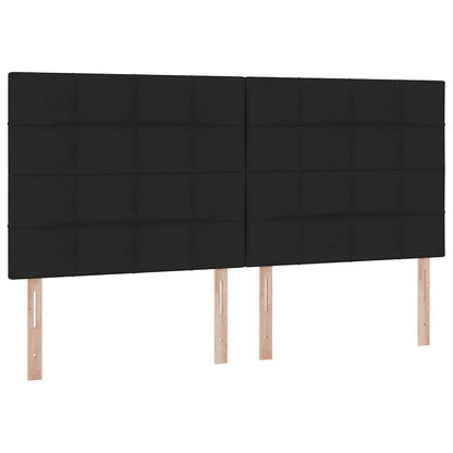 Letto con contenitore LED e materasso Nero 200 x 200 cm Tessuto | homemem39