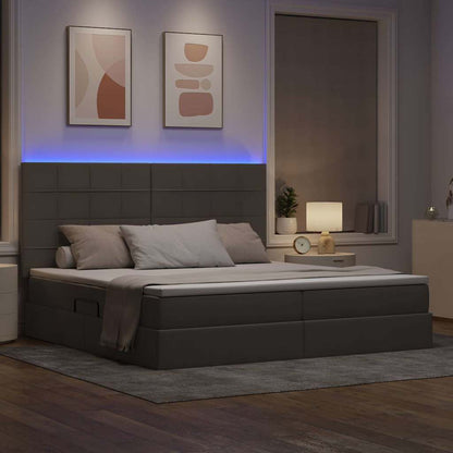 Letto con luci a strisce a LED Talpa 200 x 200 cm Tessuto
