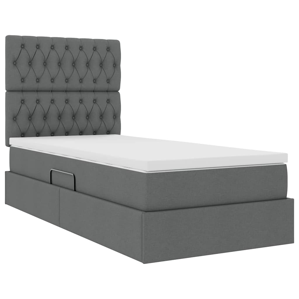 Letto con contenitore LED e materasso Grigio Scuro 90 x 190 cm | homemem39