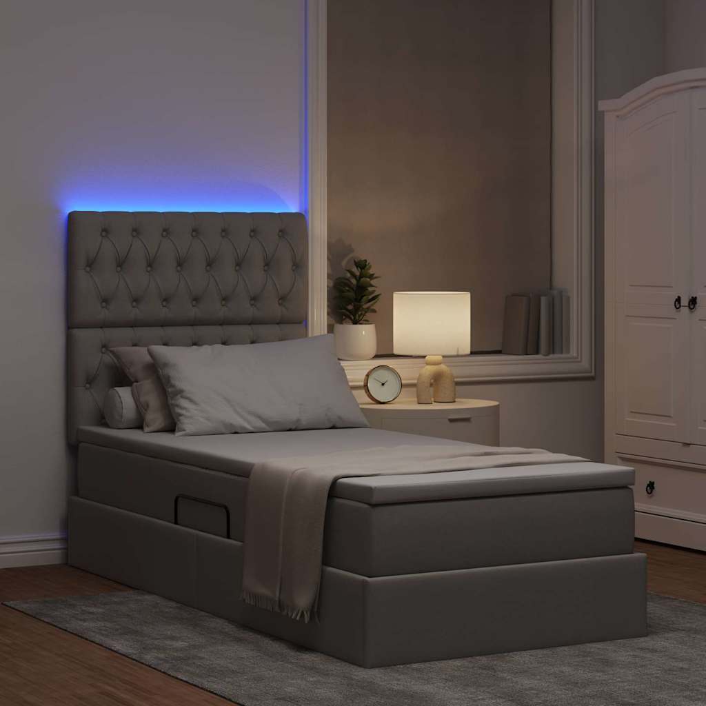 Letto con contenitore LED e materasso Tortora 90 x 190 cm | homemem39