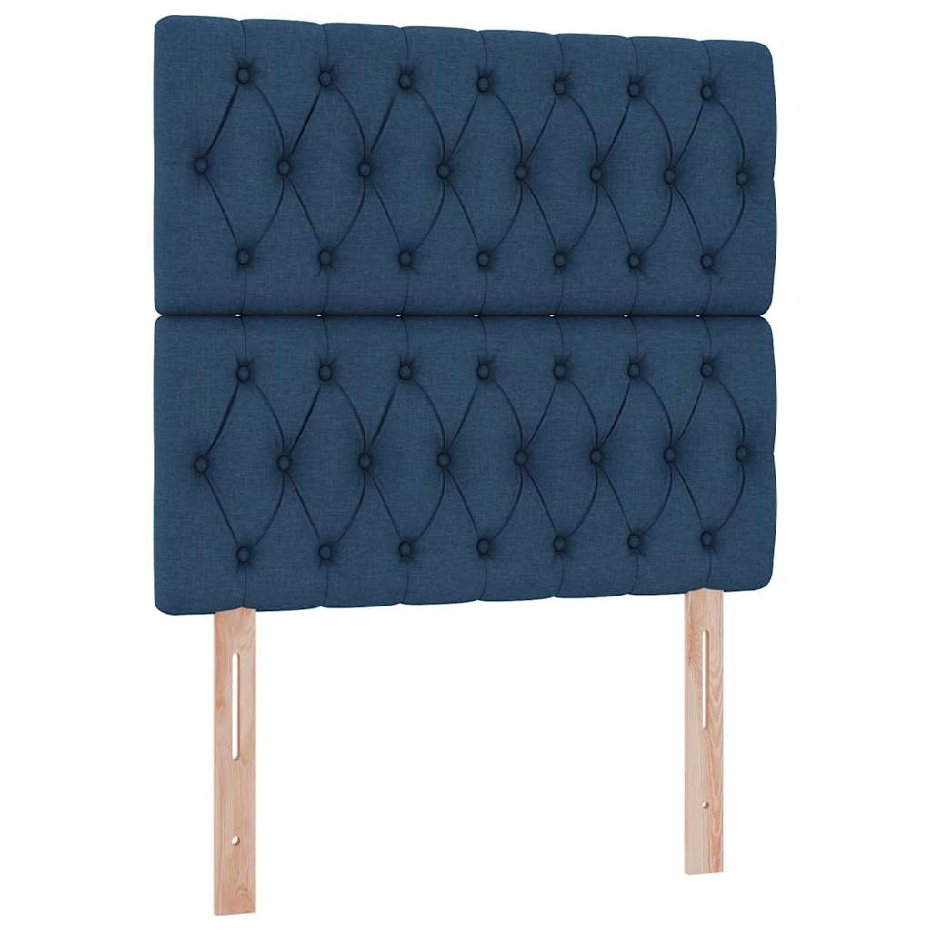 Letto con contenitore LED e materasso Blu 90 x 190 cm Tessuto | homemem39