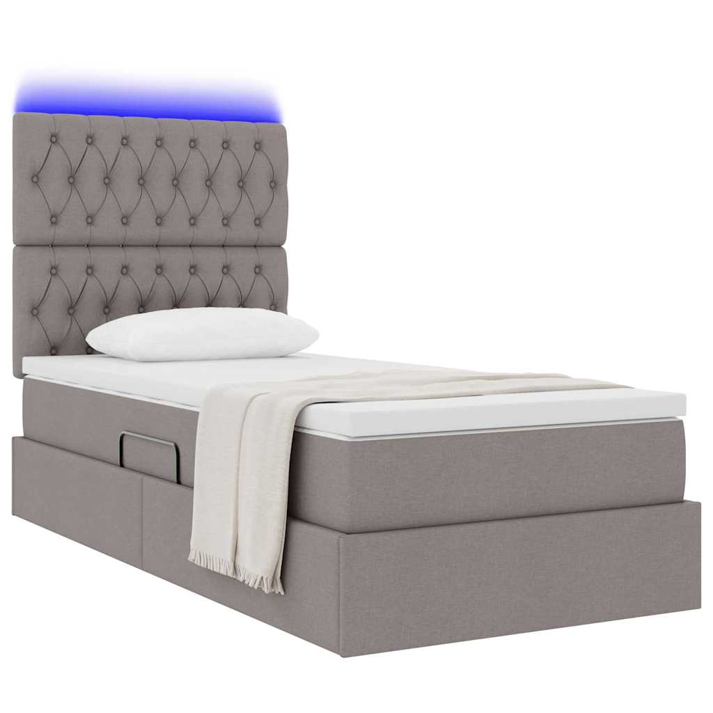 Letto con contenitore LED e materasso Tortora 90 x 200 cm | homemem39