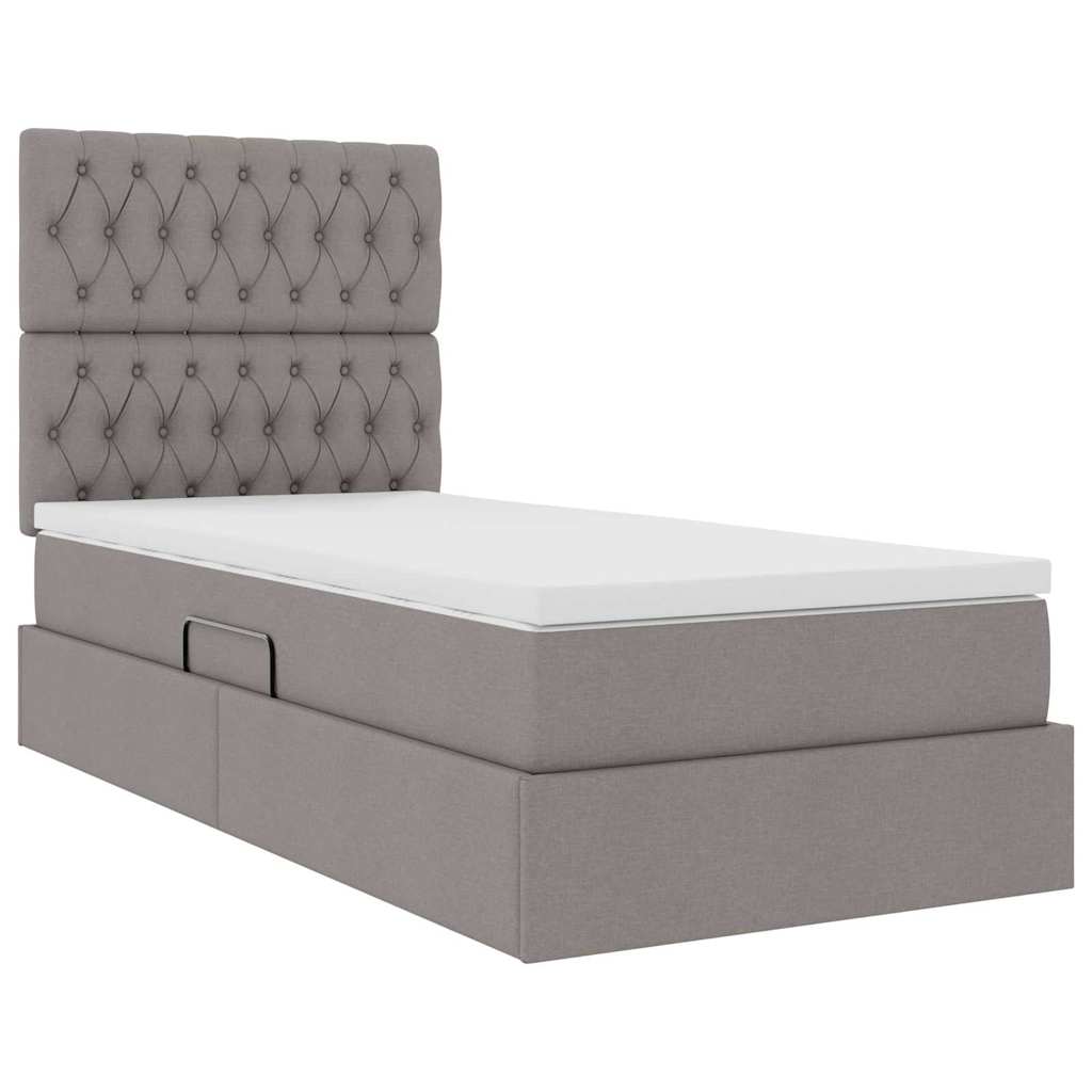 Letto con contenitore LED e materasso Tortora 100 x 200 cm | homemem39