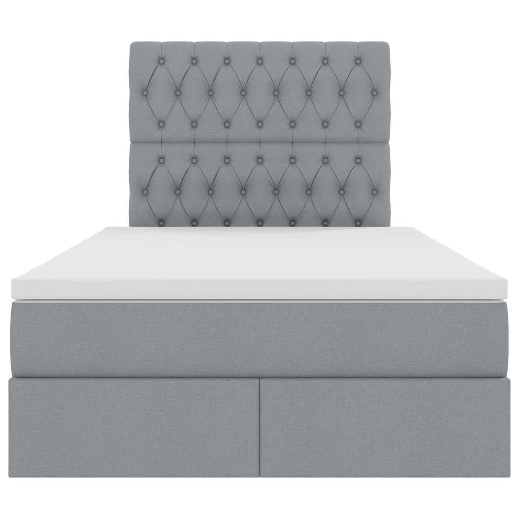 Letto con testiera Grigio chiaro 120 x 200 cm Tessuto