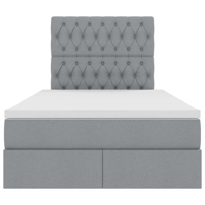 Letto con testiera Grigio chiaro 120 x 200 cm Tessuto