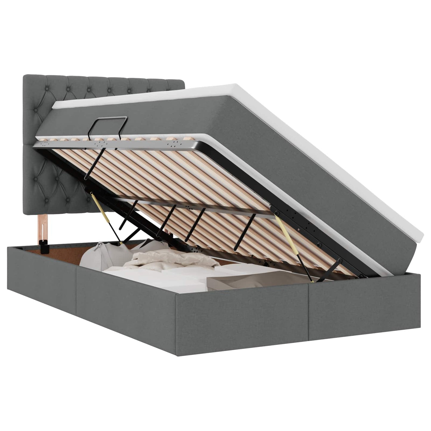 Letto con contenitore LED e materasso Grigio Scuro 120 x 200 cm | homemem39