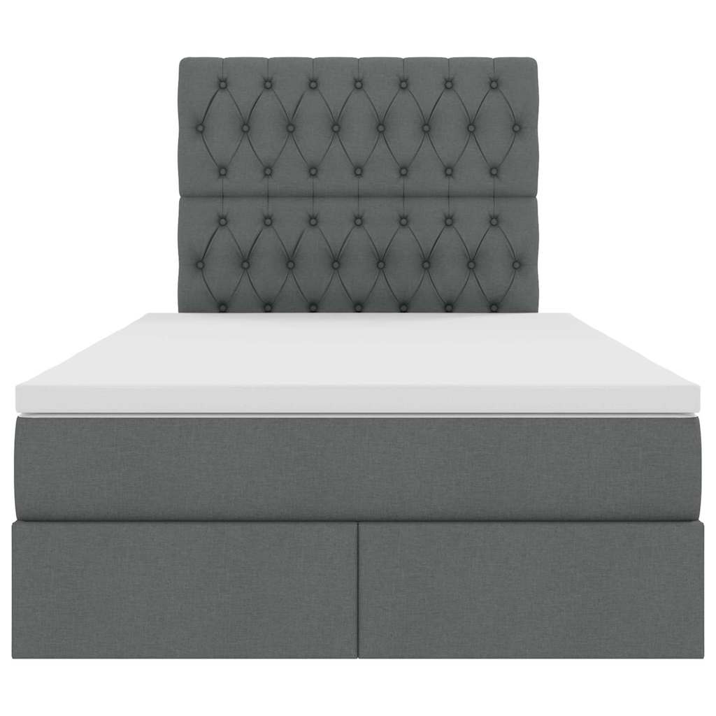 Letto con testiera Grigio scuro 120 x 200 cm Tessuto