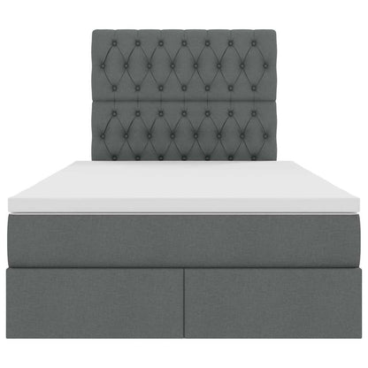 Letto con testiera Grigio scuro 120 x 200 cm Tessuto