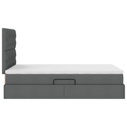 Letto con testiera Grigio scuro 120 x 200 cm Tessuto