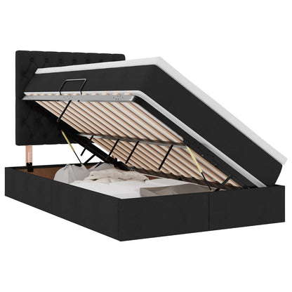 Letto con contenitore LED e materasso Nero 120 x 200 cm Tessuto | homemem39