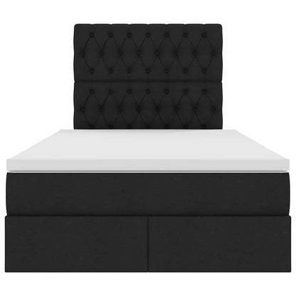 Letto con contenitore LED e materasso Nero 120 x 200 cm Tessuto | homemem39