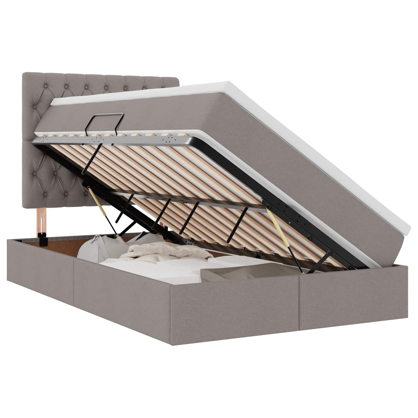 Letto con contenitore LED e materasso Tortora 120 x 200 cm | homemem39