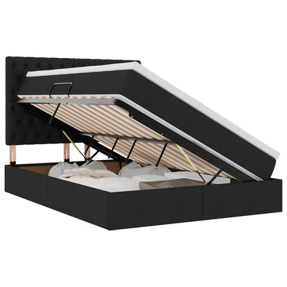 Letto con contenitore LED e materasso Nero 140 x 190 cm Tessuto | homemem39