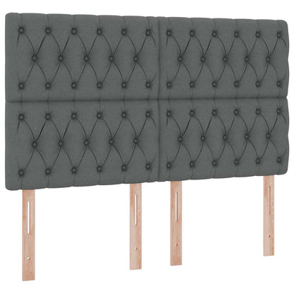 Letto con testiera Grigio scuro 140 x 200 cm Tessuto