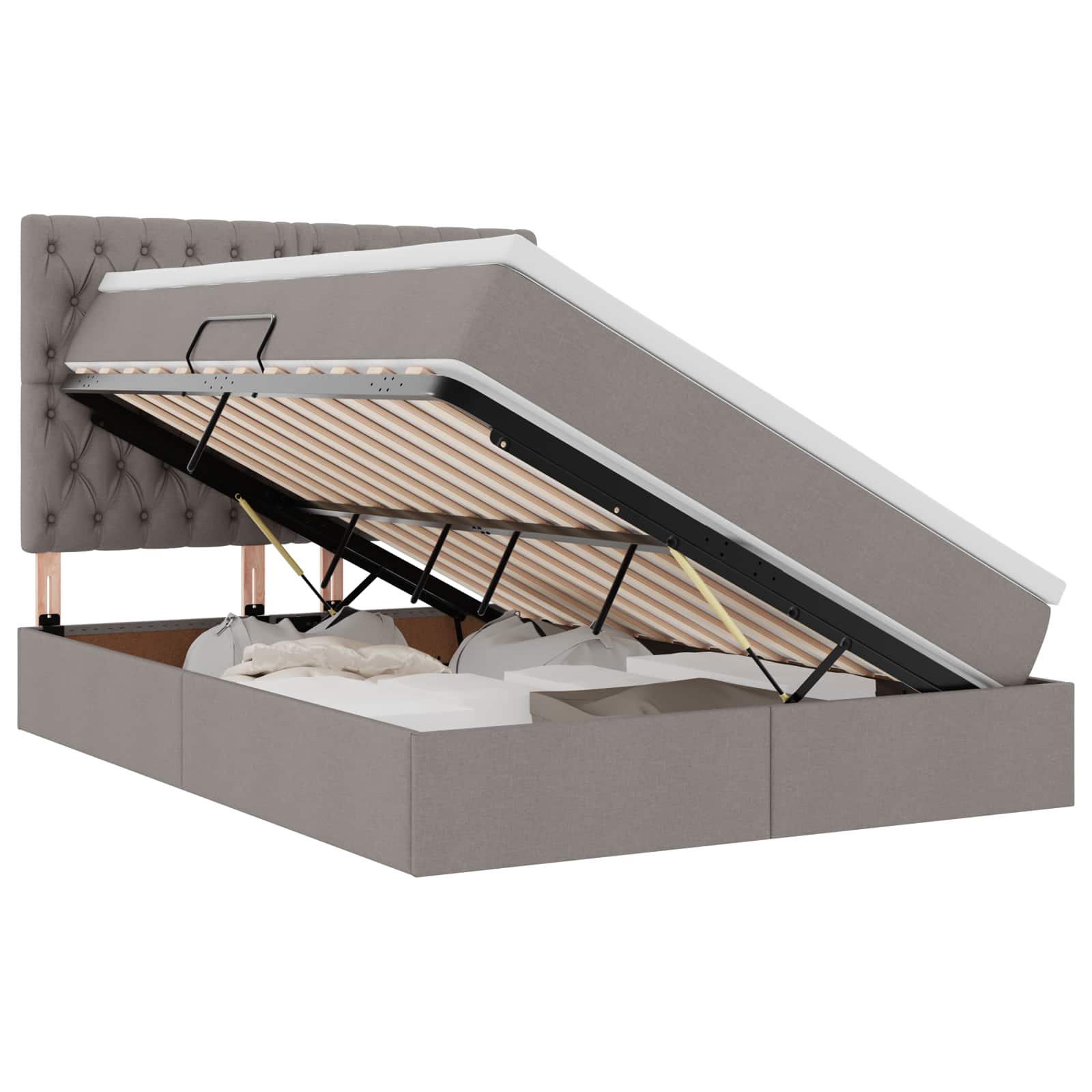 Letto con contenitore LED e materasso Tortora 140 x 200 cm | homemem39