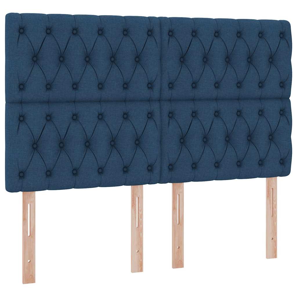 Letto con contenitore LED e materasso Blu 140 x 200 cm Tessuto | homemem39