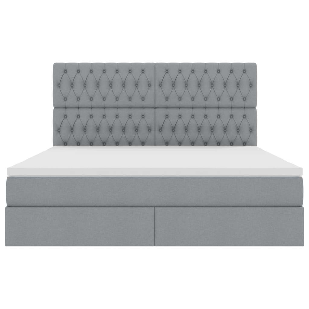 Letto con testiera Grigio chiaro 180 x 200 cm Tessuto