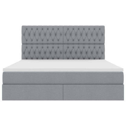 Letto con testiera Grigio chiaro 180 x 200 cm Tessuto