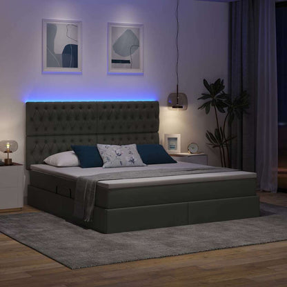 Letto con contenitore LED e materasso Grigio Scuro 180 x 200 cm | homemem39