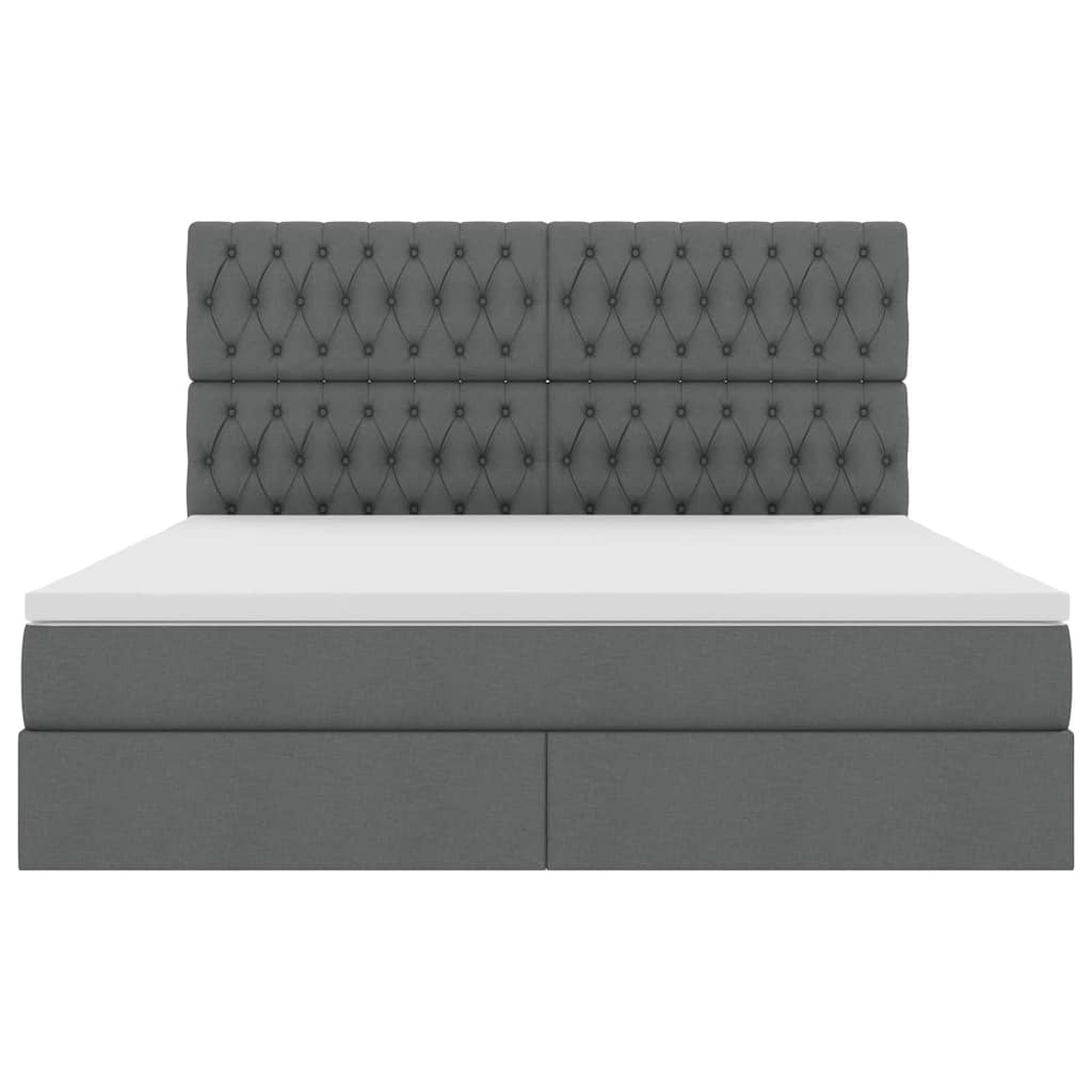 Letto con testiera Grigio scuro 180 x 200 cm Tessuto