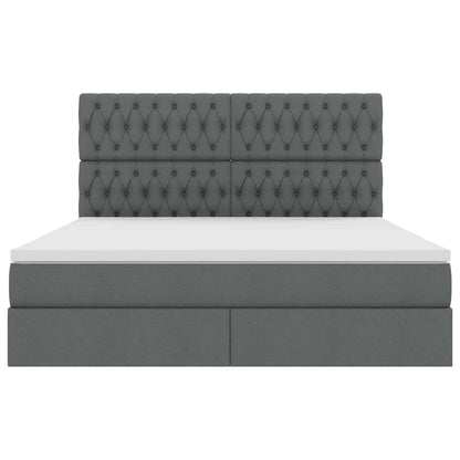 Letto con testiera Grigio scuro 180 x 200 cm Tessuto