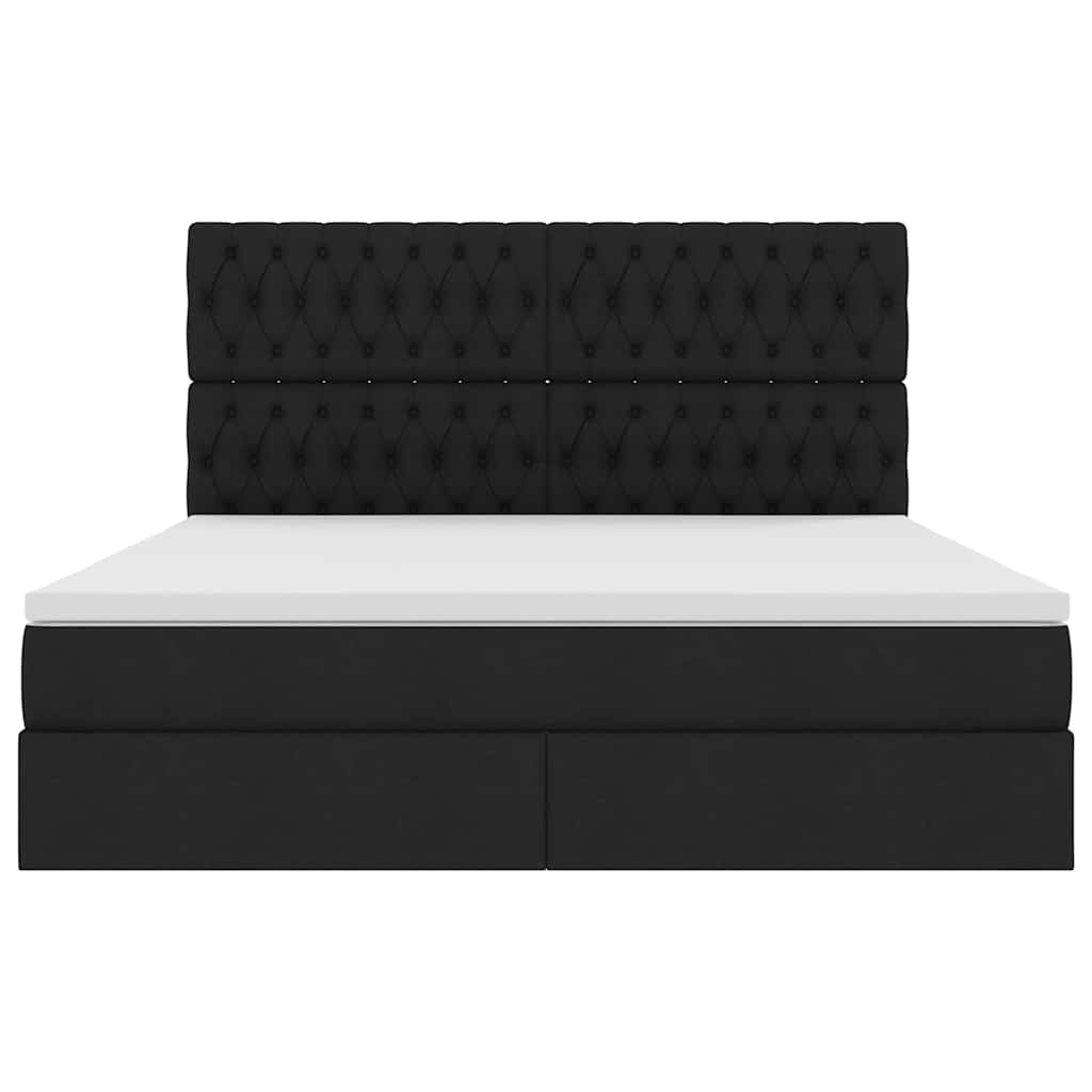 Letto con luci a strisce a LED Nero 180 x 200 cm Tessuto