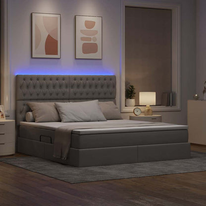 Letto con contenitore LED e materasso Tortora 180 x 200 cm | homemem39
