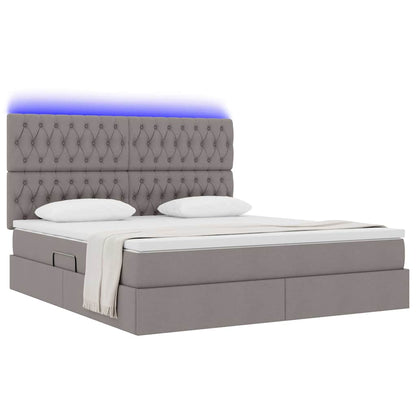 Letto con contenitore LED e materasso Tortora 180 x 200 cm | homemem39