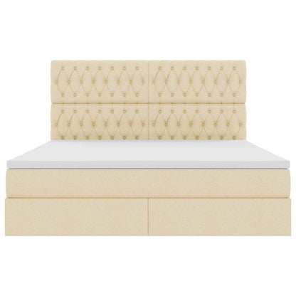 Letto con contenitore LED e materasso Crema 180 x 200 cm | homemem39